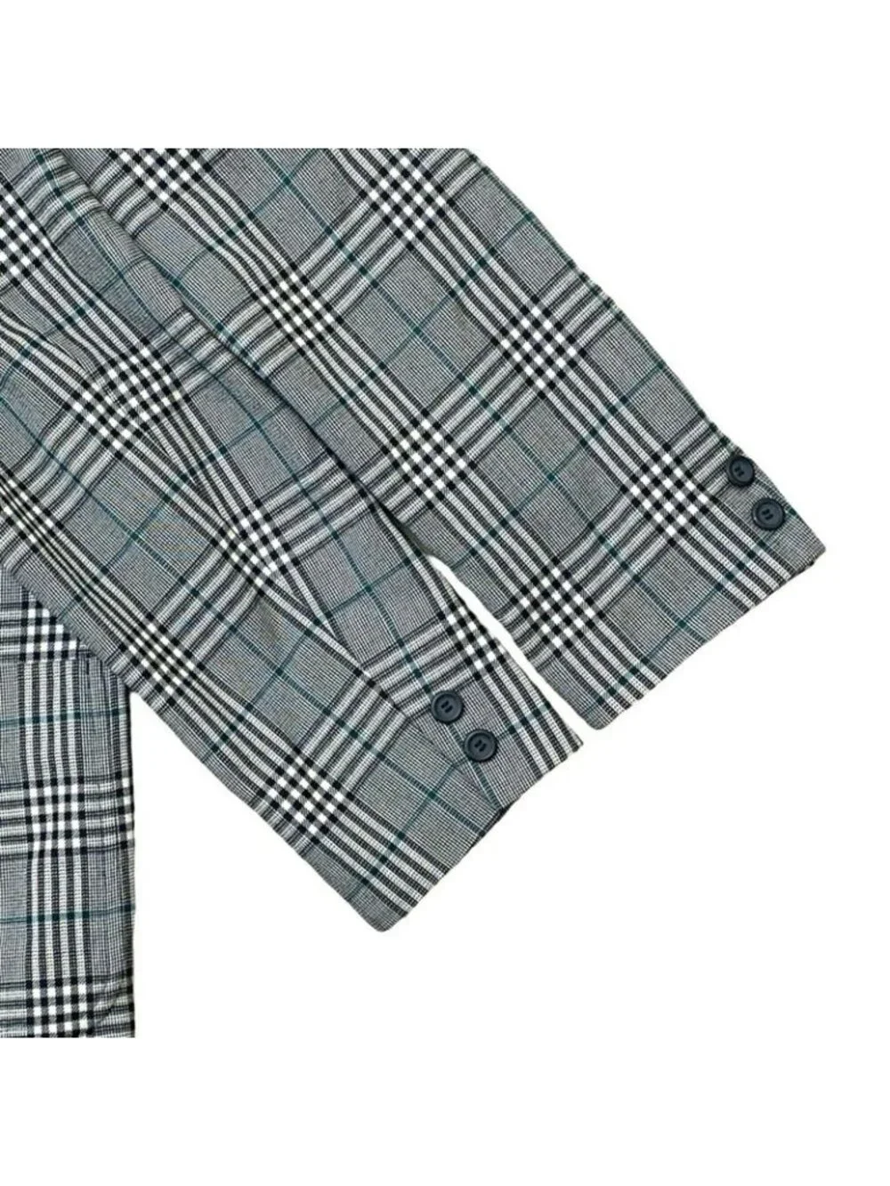 Dior Christian Check Pattern Wool Polyester Tailored Jacket M Black White